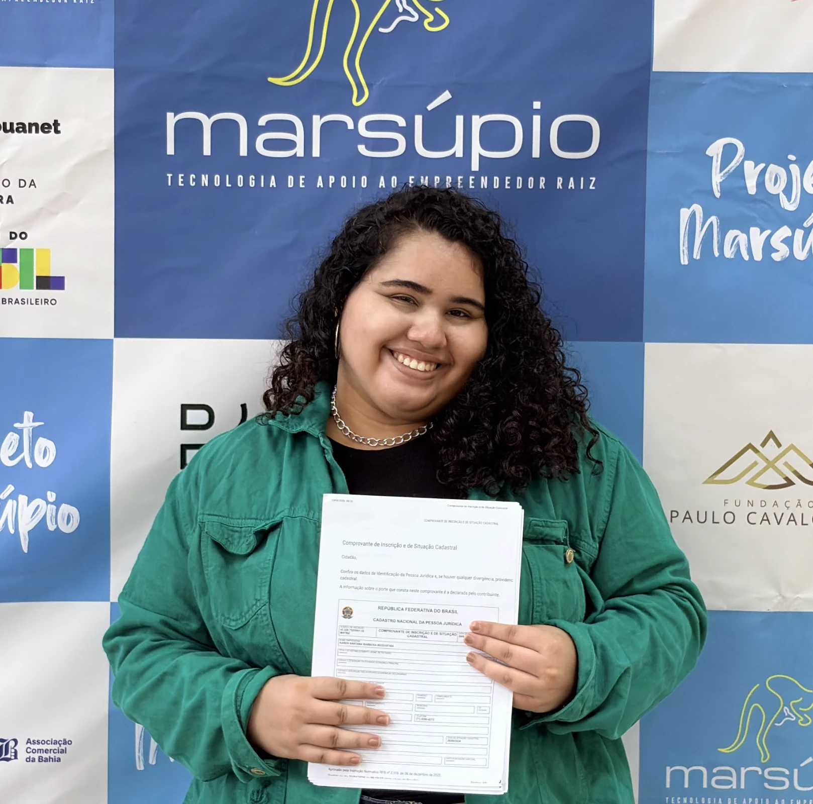 Participante do Projeto Marsúpio com documento formalizado